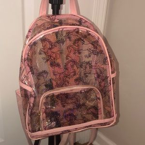 Cute Forever21 transparent unicorn backpack